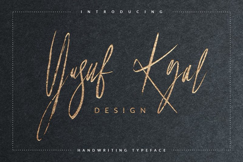 Yusuf Kral artistica font is a hand-made font created by using thick brush. It is a signature font that the thickness of lines are charming. It can be easily used for t-shirts, bags, invitations and so on... It is becoming more interesting with special characters.