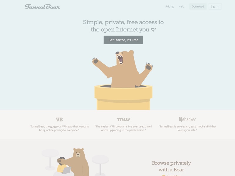 TunnelBear Secure VPN Service