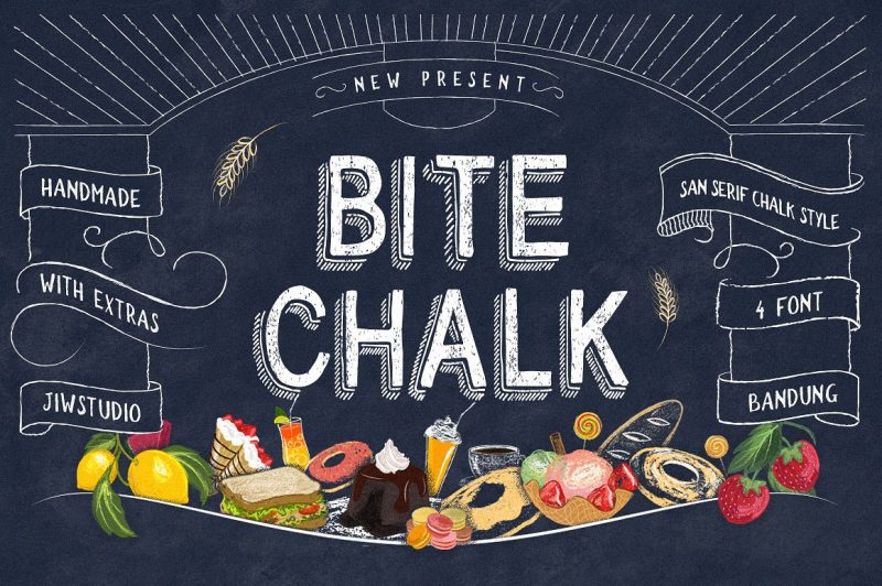 BiteChalk Still with a chalk concepts, This is good for projects like a menuboards it's specially designed cafe or restaurant ,background photoboots wedding, t-shirt, posters,etc and a touch of vector pack theme dessert, that allows you to mix and match pairs of ornaments to fit your design .