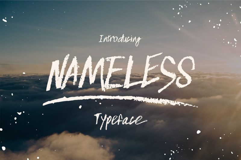 Nameless - a new hand drawn chalk font with lots of character and fun extras.