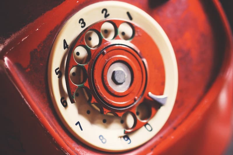 Red vintage dial phone