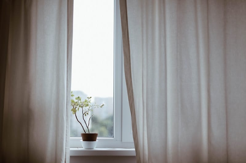 White Curtains inside a clean home