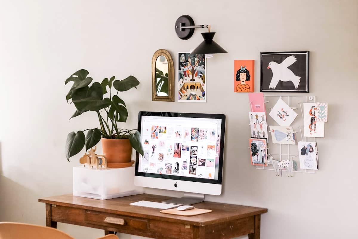 iMac Desktop Workspace inside a clean home