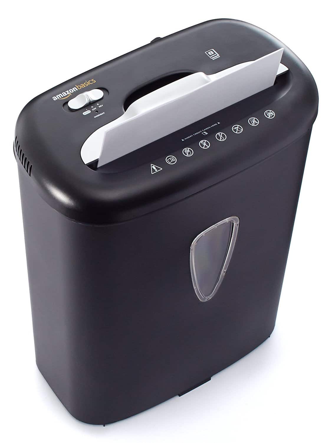 AmazonBasics 8-Sheet Cross-Cut Paper and Credit Card Shredder