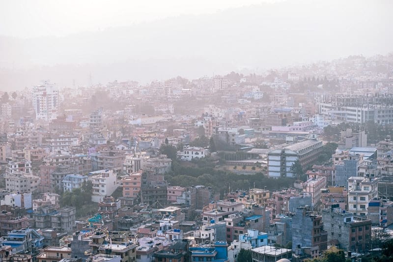 Birds eye view of Kathmandu, Nepal