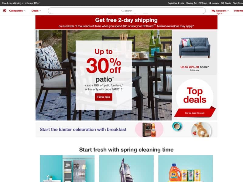 Free shipping on orders of $35+ or free same-day store pick-up, plus free and easy returns. Save 5% every day with your Target REDcard.