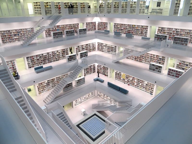 Stunning White Library in China