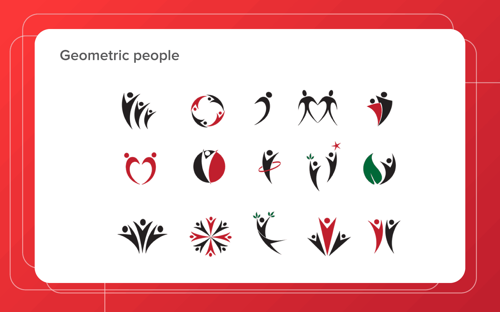 geometric people logo designs