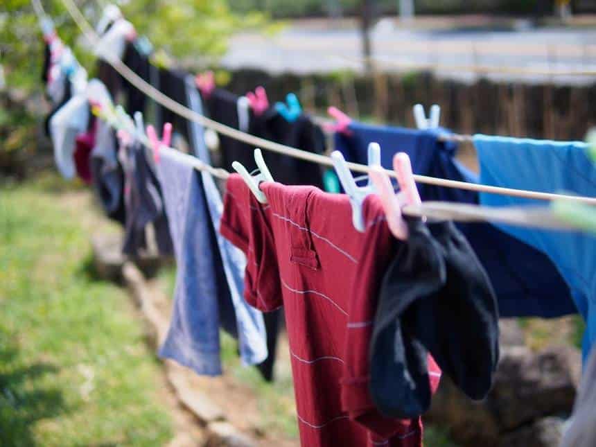 clothes drying on a hot sunny day