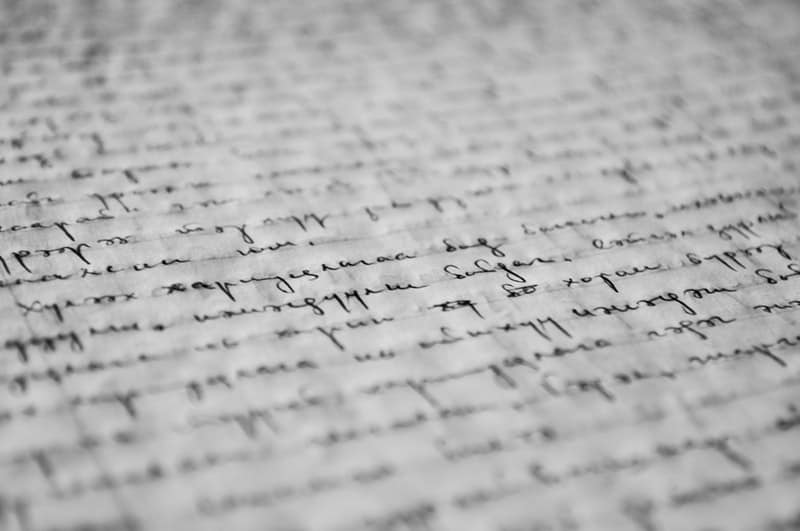 black and white essay handwritten