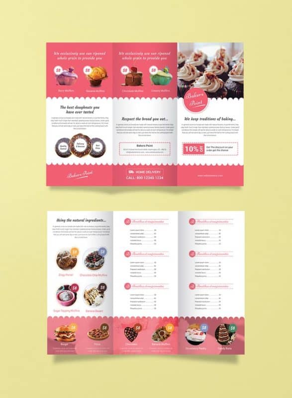 Bakery Tri-Fold Brochure Template