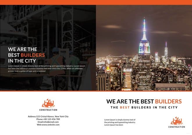 Building Construction Brochure Template