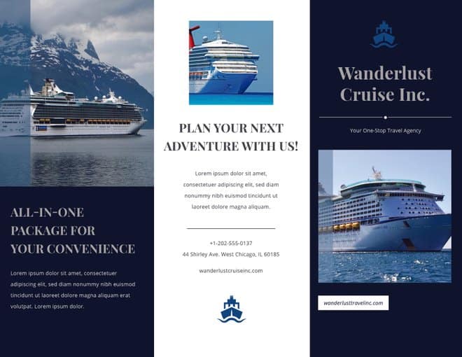 Cruise Travel Brochure Template