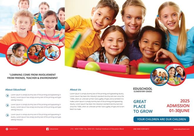 Elementary School Tri-Fold Brochure Template