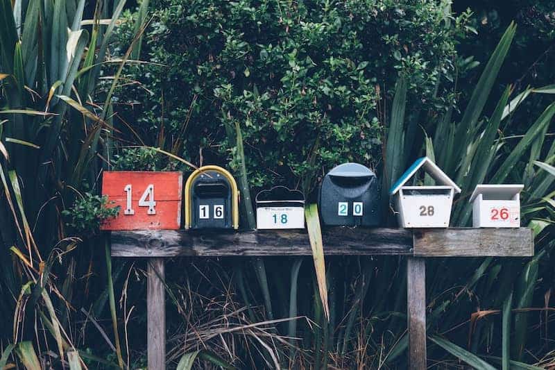 Mailboxes with different home numbers