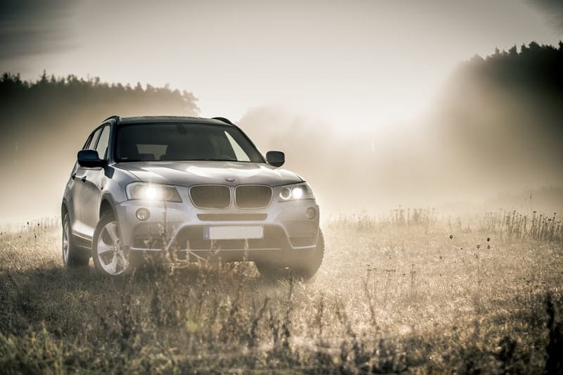 Silver BMW SUV all terrain