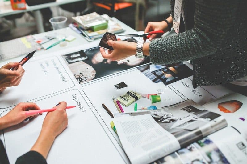 Group of people working on an effective marketing strategy