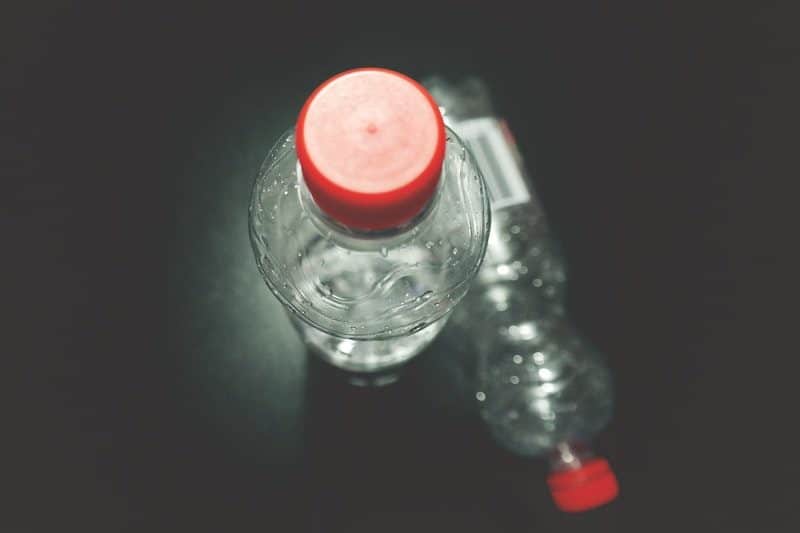 plastic watter bottle close up