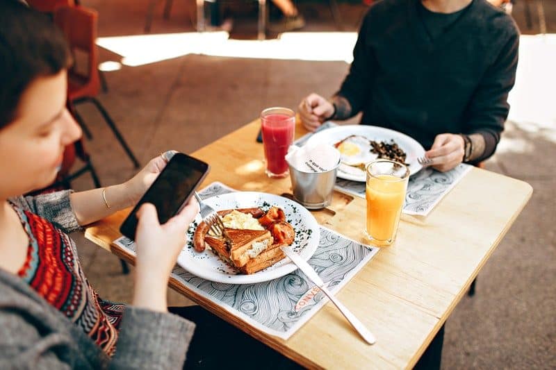 two women having brunch on a sunday morning