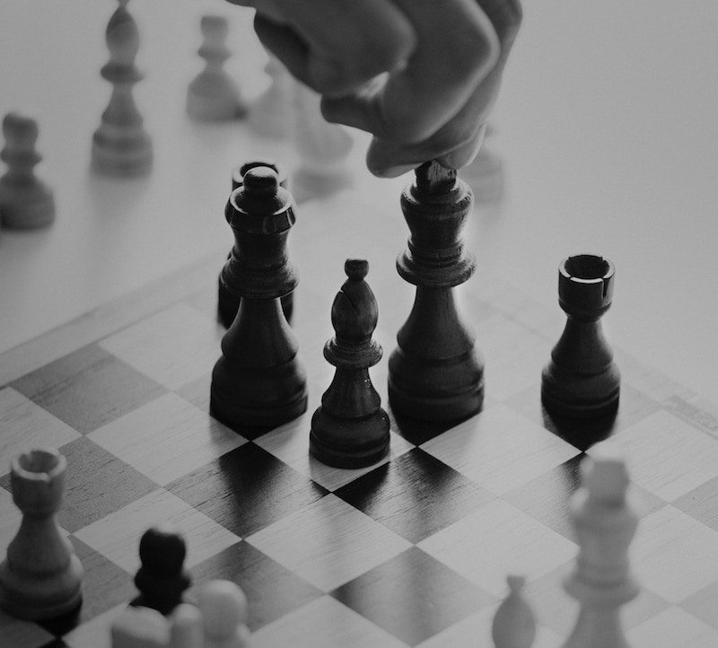 Chess Board in Black and White