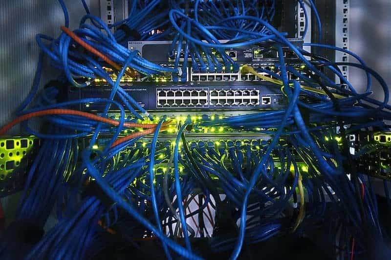 Hundreds of Ethernet cords