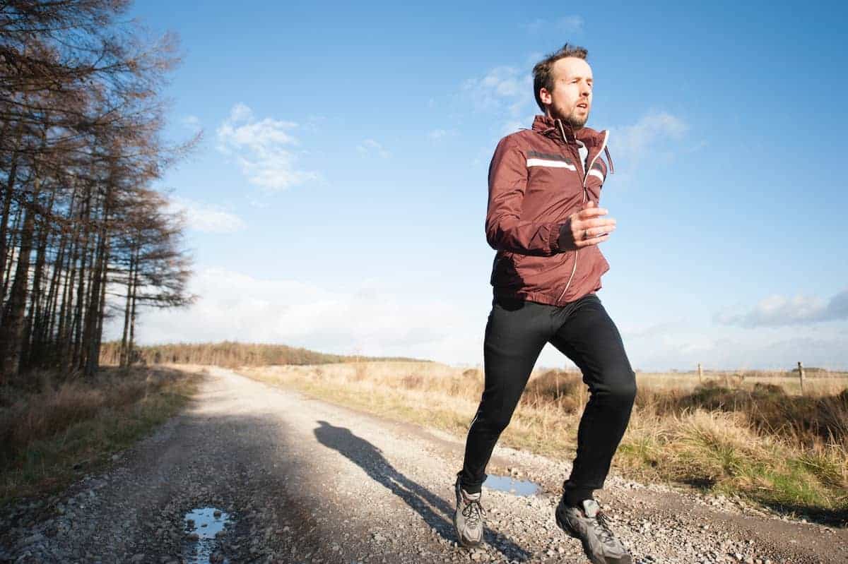 Man Running on a beautiful fall morning