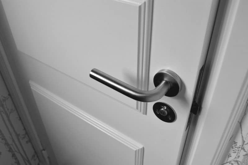 New Lock on a Wooden Door