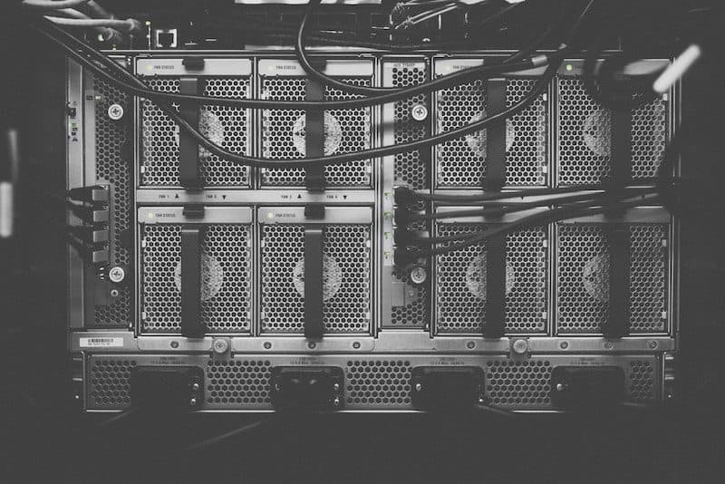 Server Room in Black and White