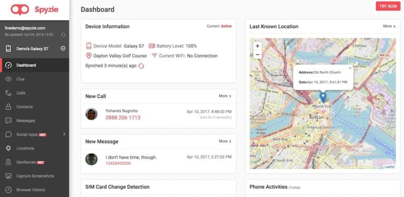 Spyzie Dashboard