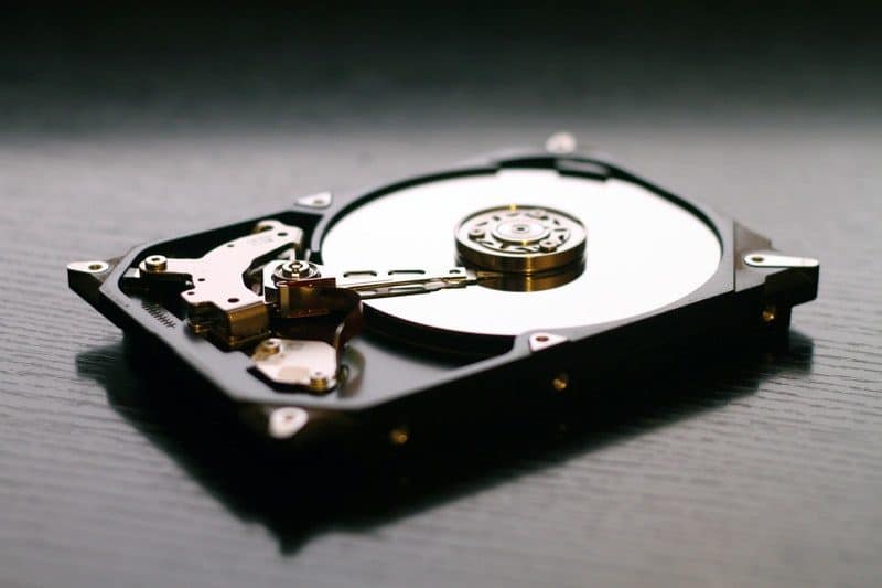 hard drive disk close up