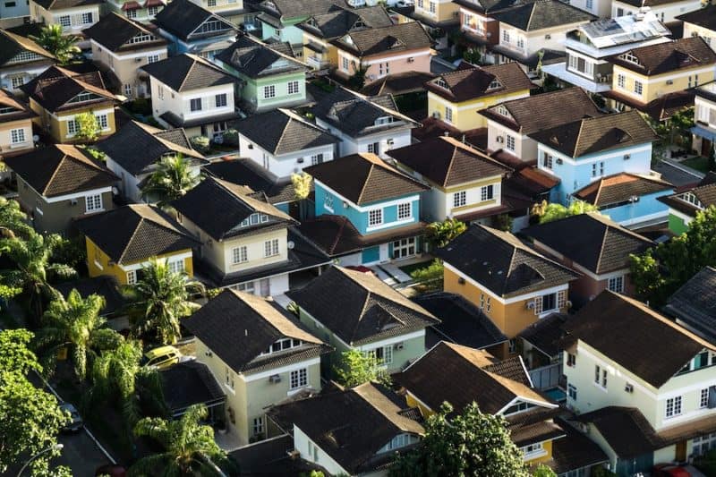 Rows of Homes for Sale in a Neighborhood