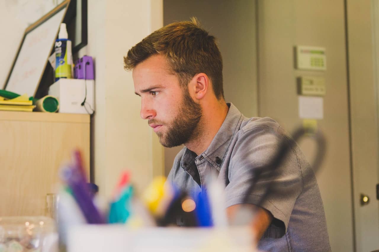 Young Student Doing Homework