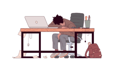 Man Sleeping on his desk