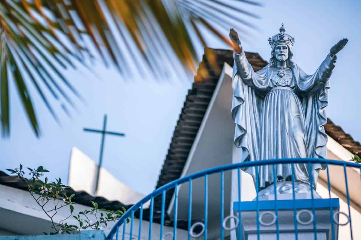 Statue of Jesus Christ at a Christian School in Goa