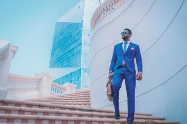 Successful Man in a Blue Suit