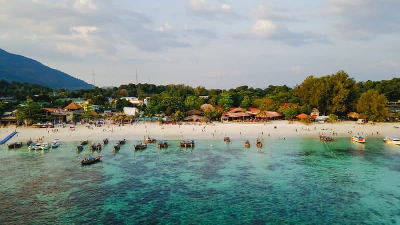 aerial beach view in thailand