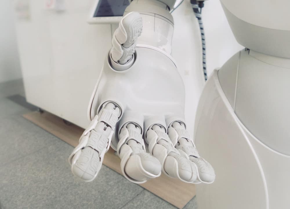 artificial robot giving your a hand