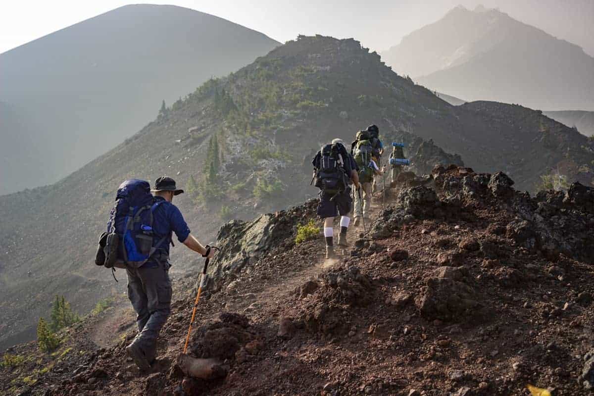 Group of People Hiking in the Mountains