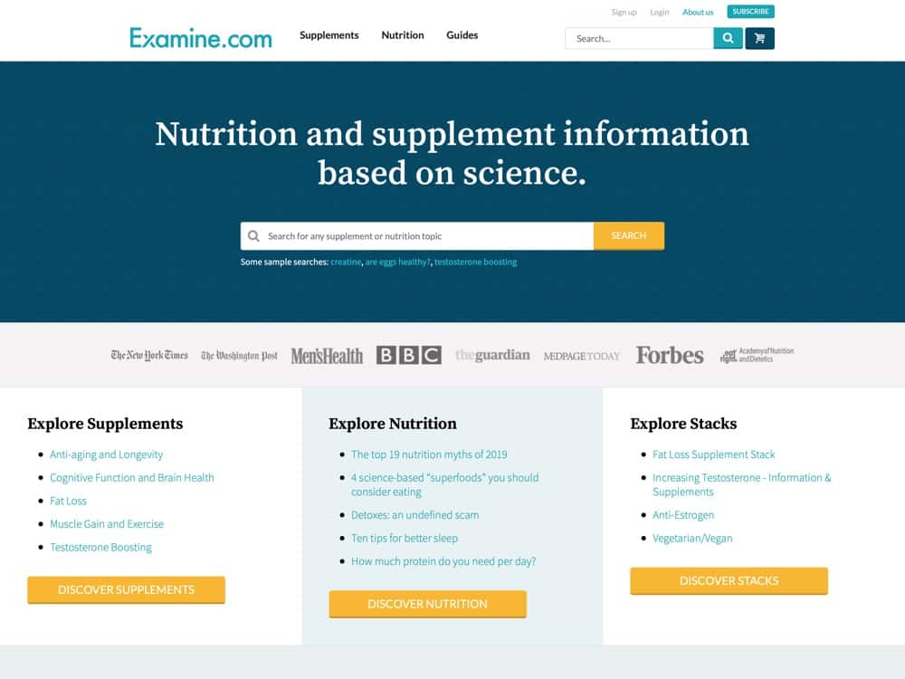 Independent Analysis Supplements on & Nutrition 