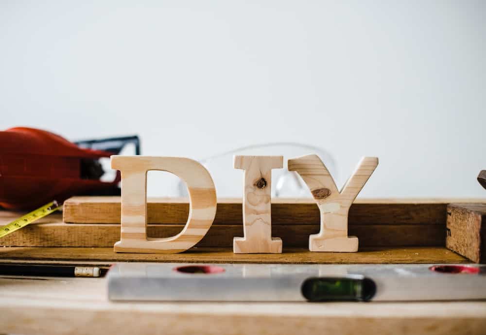 brown wooden diy table decor