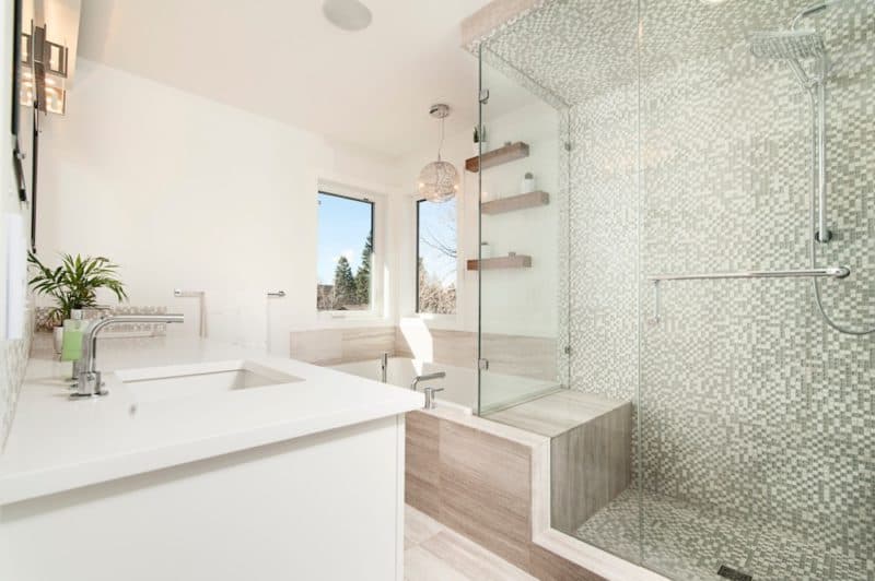 clear glass shower cubicle cover
