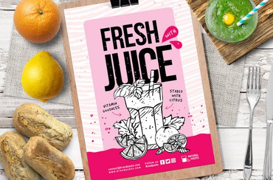 Free Juice Bar Poster & Flyer Template