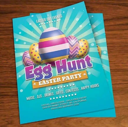 Free Easter Egg Hunt Party Flyer PSD Template