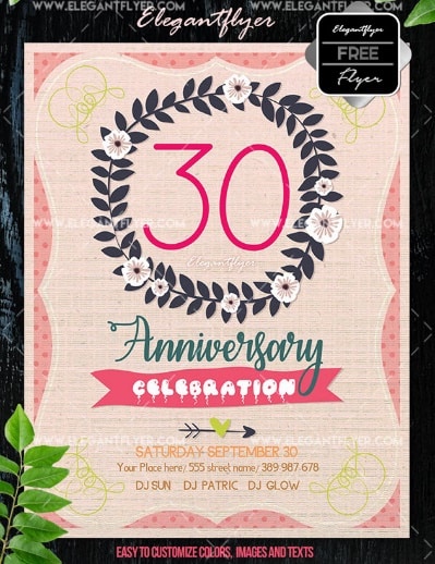 Free Anniversary Flyer template