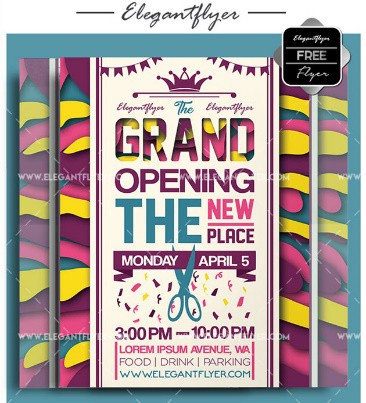 Grand Opening Flyer PSD Template
