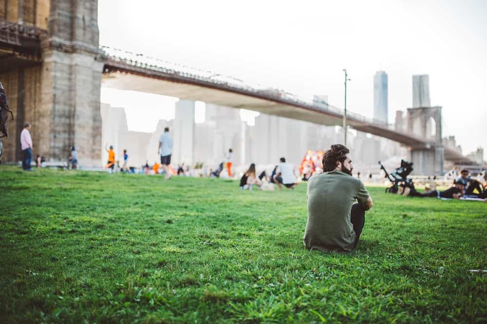 man sitting at the park