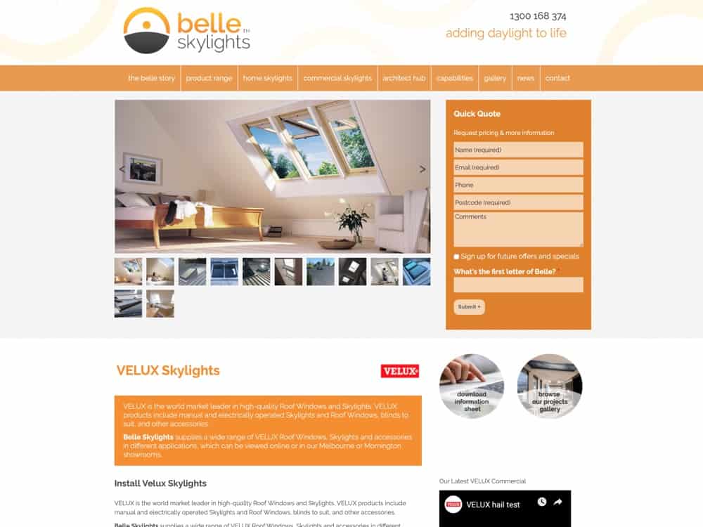 Velux Skylights Melbourne | Product Range | Belle Skylights
