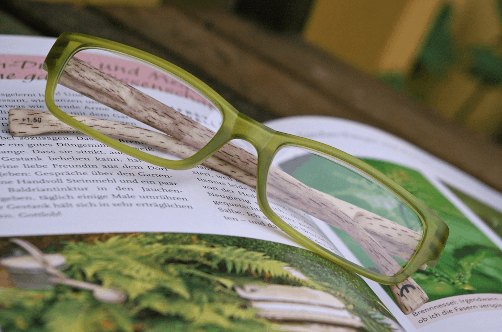 glasses on a book