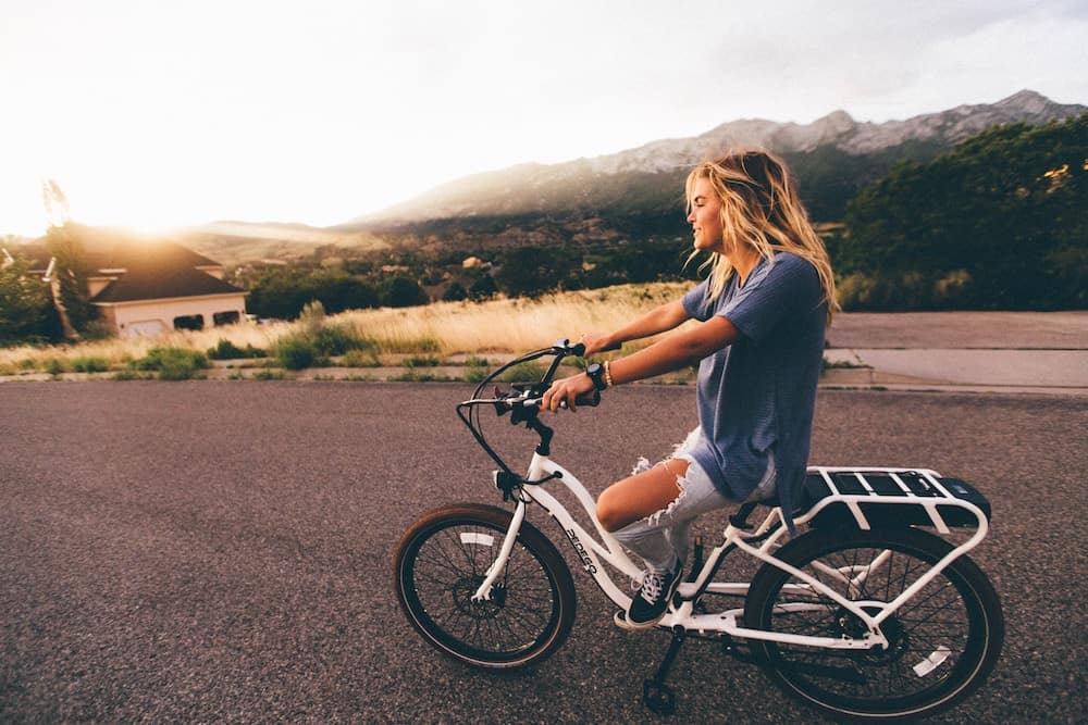 riding a bike