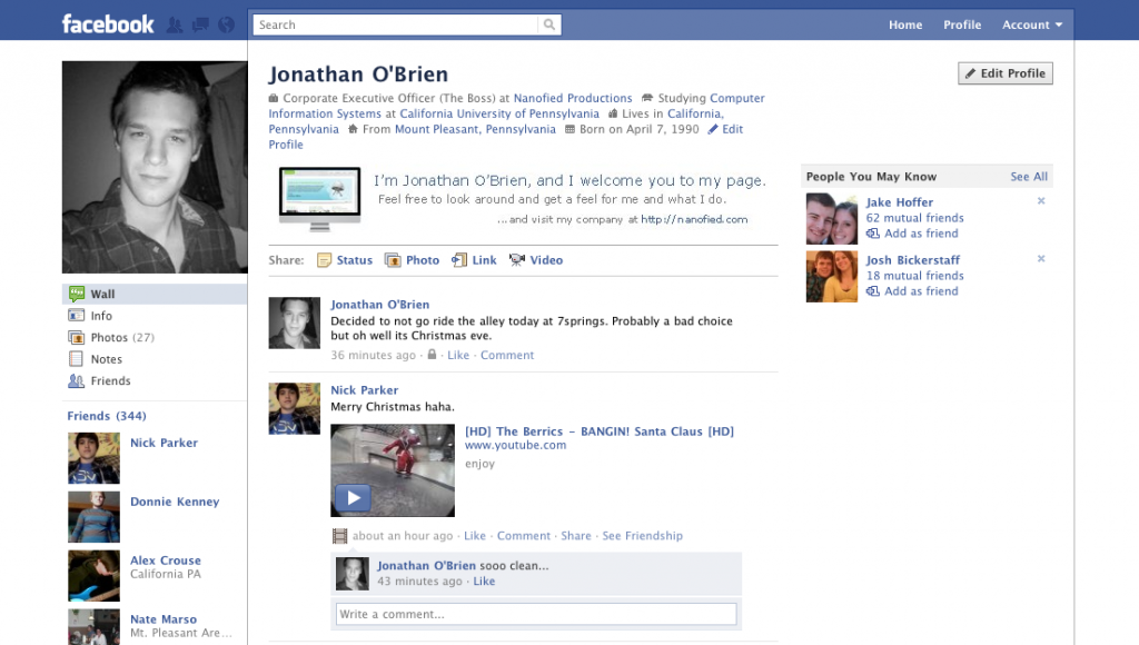 Facebook Profile Example